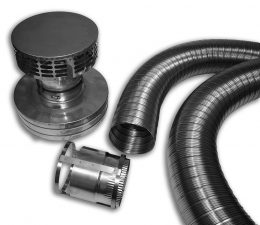 SS Flex Liner Kit for Zero Clearance Fireplace Installation